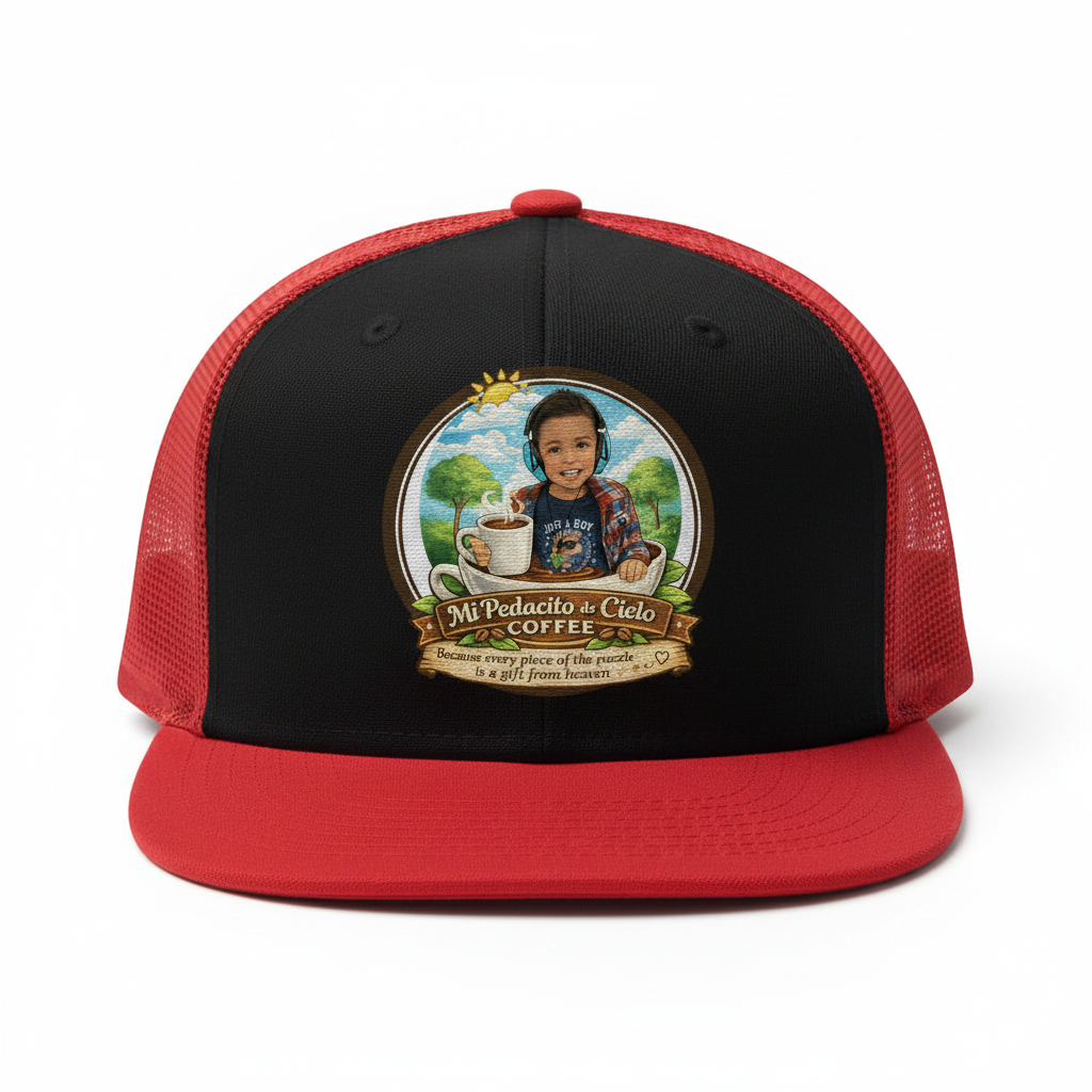 Flat Bill Cap - Black/Red