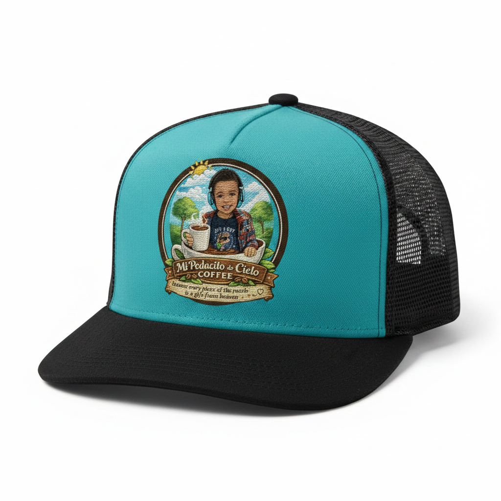 Snapback Hat - Aqua Blue/Black/Black